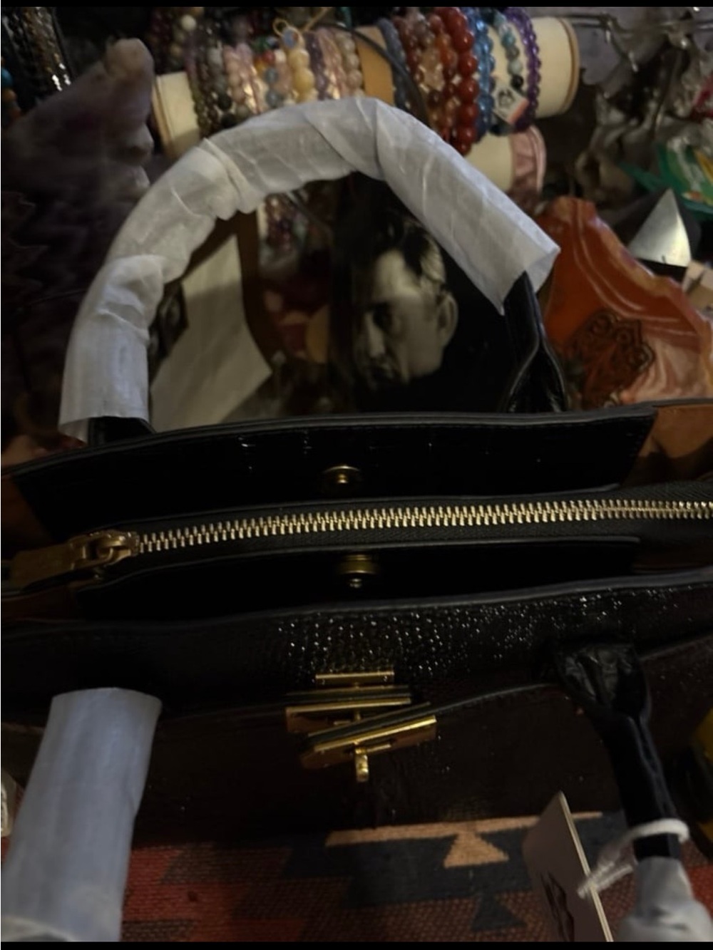 Black Crocodile Leather Purse - Picture 5 of 6